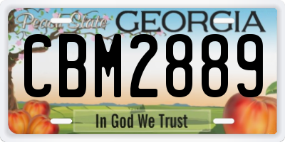 GA license plate CBM2889