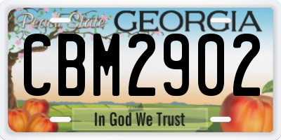 GA license plate CBM2902