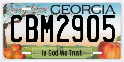 GA license plate CBM2905