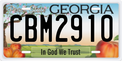 GA license plate CBM2910