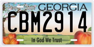 GA license plate CBM2914