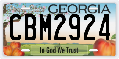 GA license plate CBM2924