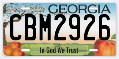 GA license plate CBM2926