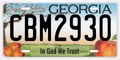 GA license plate CBM2930