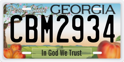 GA license plate CBM2934
