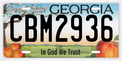 GA license plate CBM2936