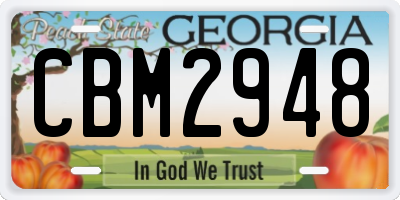 GA license plate CBM2948