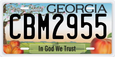 GA license plate CBM2955