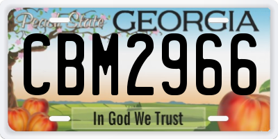 GA license plate CBM2966