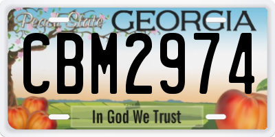 GA license plate CBM2974