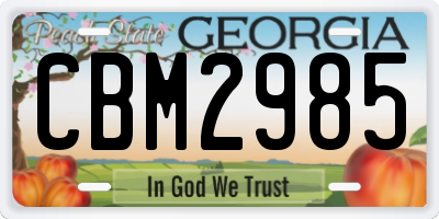 GA license plate CBM2985