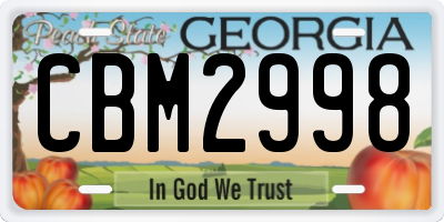 GA license plate CBM2998