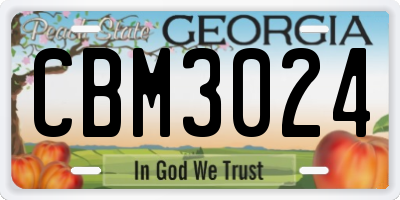 GA license plate CBM3024