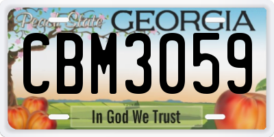 GA license plate CBM3059