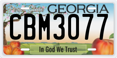 GA license plate CBM3077