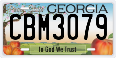 GA license plate CBM3079