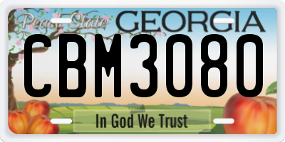 GA license plate CBM3080