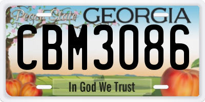 GA license plate CBM3086