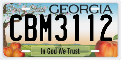 GA license plate CBM3112