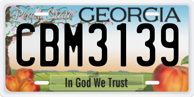 GA license plate CBM3139