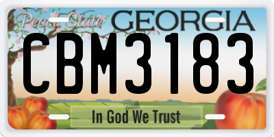 GA license plate CBM3183