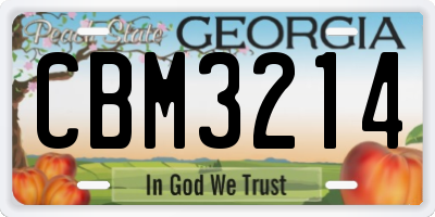 GA license plate CBM3214