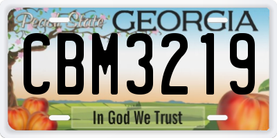 GA license plate CBM3219