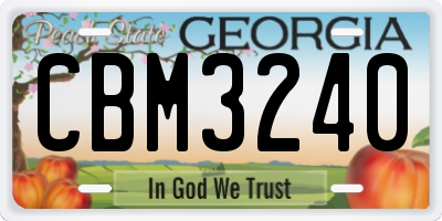 GA license plate CBM3240