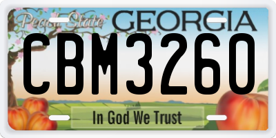 GA license plate CBM3260