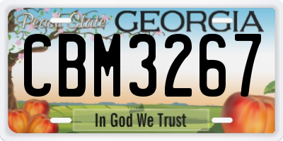 GA license plate CBM3267
