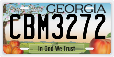 GA license plate CBM3272