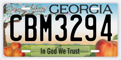 GA license plate CBM3294