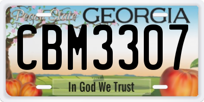 GA license plate CBM3307