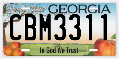 GA license plate CBM3311