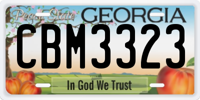 GA license plate CBM3323