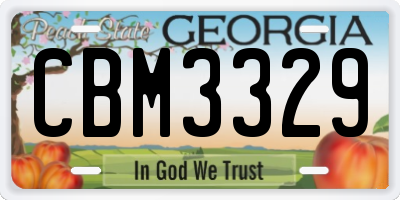 GA license plate CBM3329
