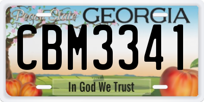 GA license plate CBM3341