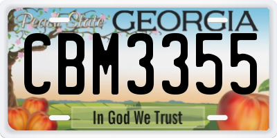 GA license plate CBM3355