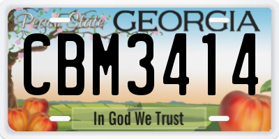 GA license plate CBM3414