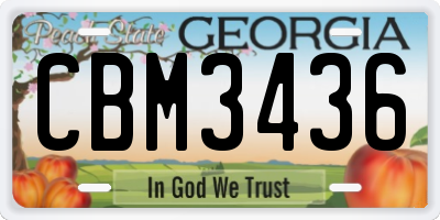 GA license plate CBM3436