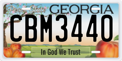 GA license plate CBM3440
