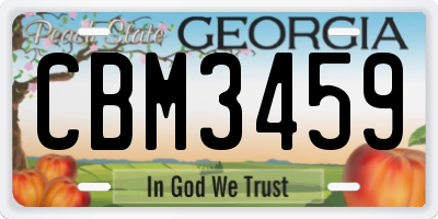 GA license plate CBM3459