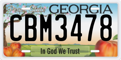 GA license plate CBM3478