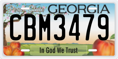 GA license plate CBM3479