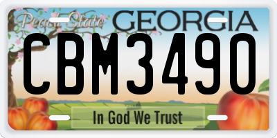 GA license plate CBM3490