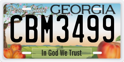 GA license plate CBM3499
