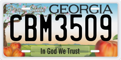 GA license plate CBM3509