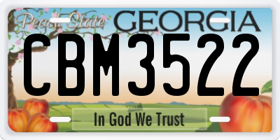 GA license plate CBM3522