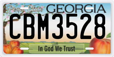 GA license plate CBM3528