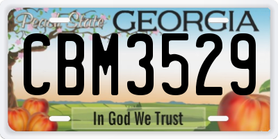 GA license plate CBM3529